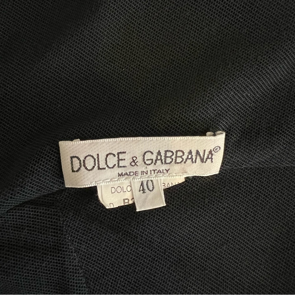 DOLCE&GABBANA 1998 VINTAGE BACKLESS MIDI TWEED DRESS, Black, size IT40/ US4 - Picture 8 of 17